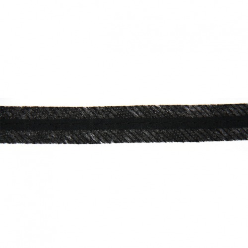 Лента нитепрош. по косой с сутажем по центру,55Х-WK 15мм уп.50 м.(черный)