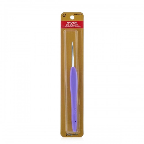 953250 Крючок для вязания с резиновой ручкой, 2,5мм фото 2